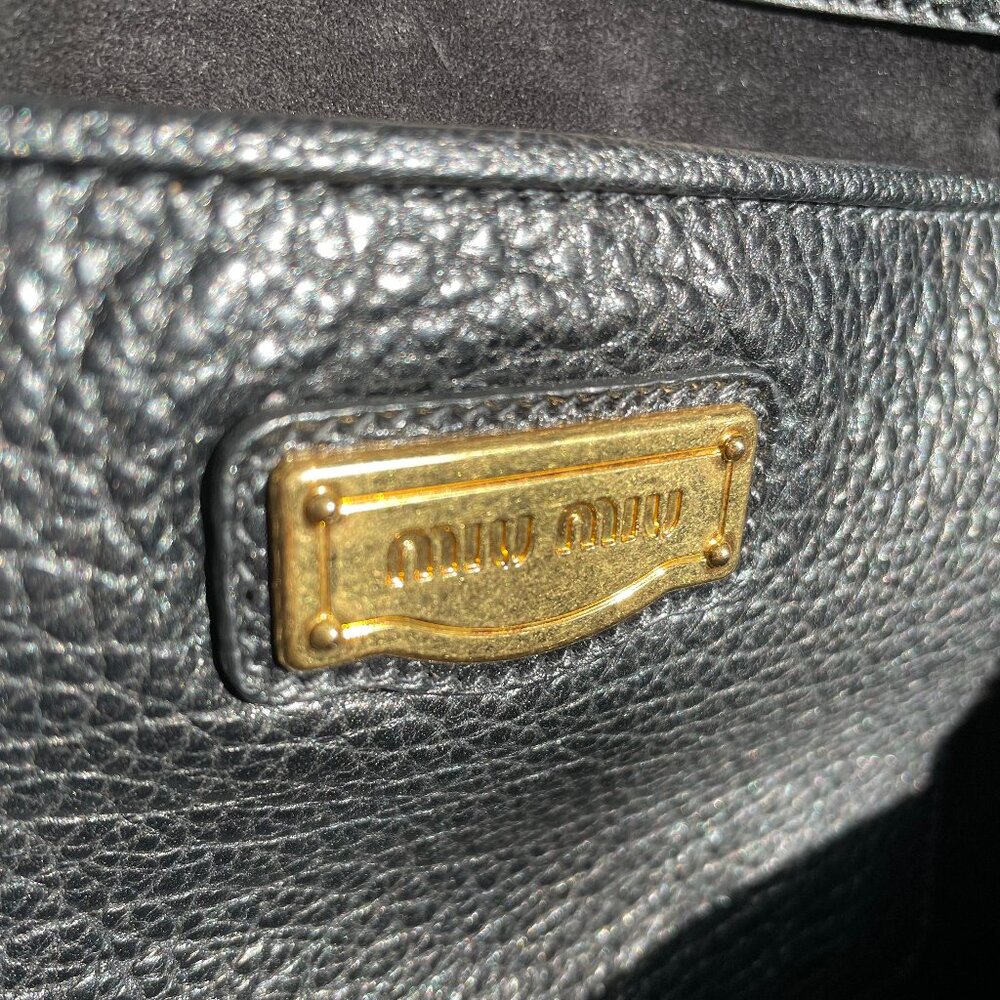 NWOT Miu Miu XL Leather Tote / Carry All Dome Bag - Picture 10 of 15